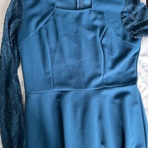 SHEIN Blue Bishop Sleeve Sheath Dress